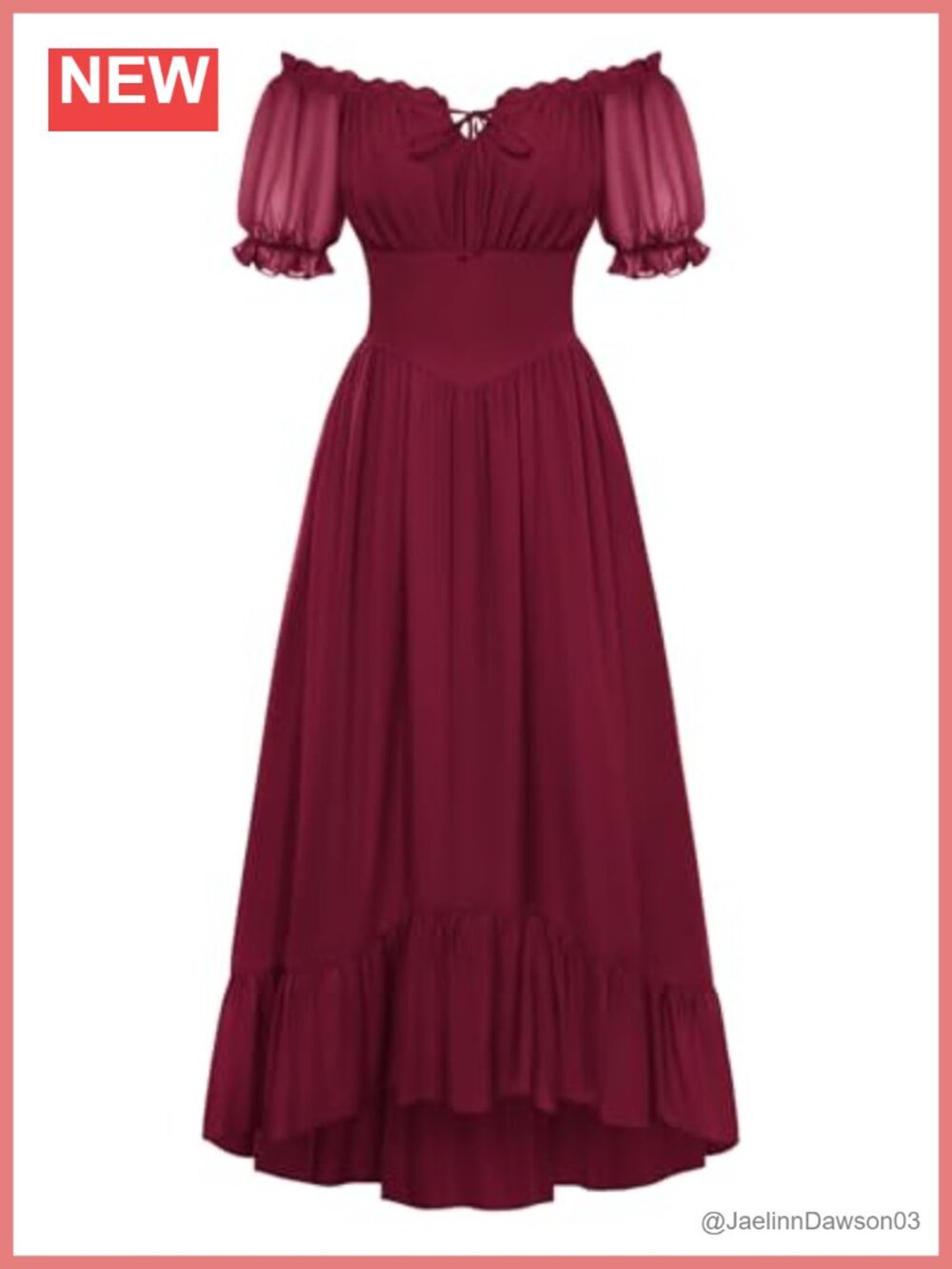 Renaissance Chiffon Off Shoulder Maxi Dress with Pockets